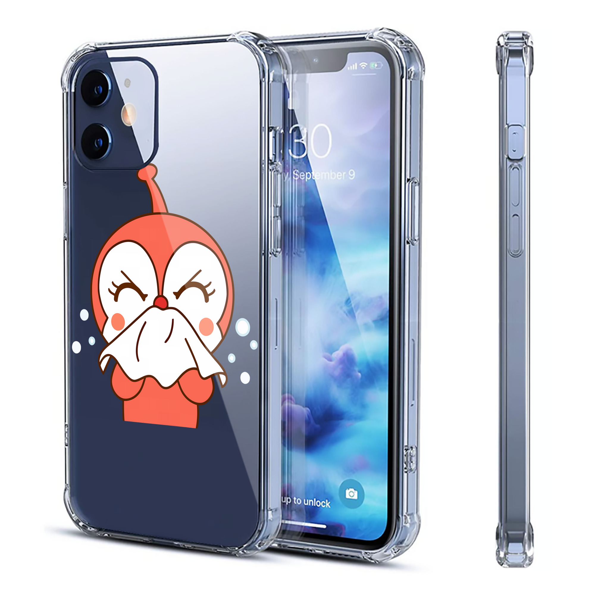 （画像用） アンパンマン Anpanman 【iPhone 12シリーズ対応】透明スマホケース（クリアソフトケース）